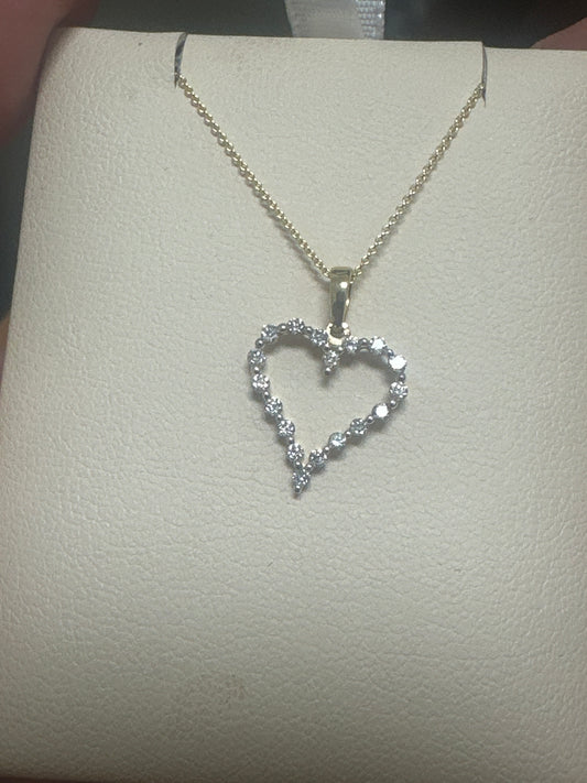 14k heart necklace with 0.25ct diamonds