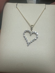 14k heart necklace with 0.25ct diamonds