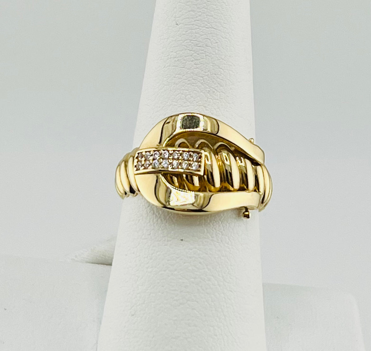 14k belt ring with stones