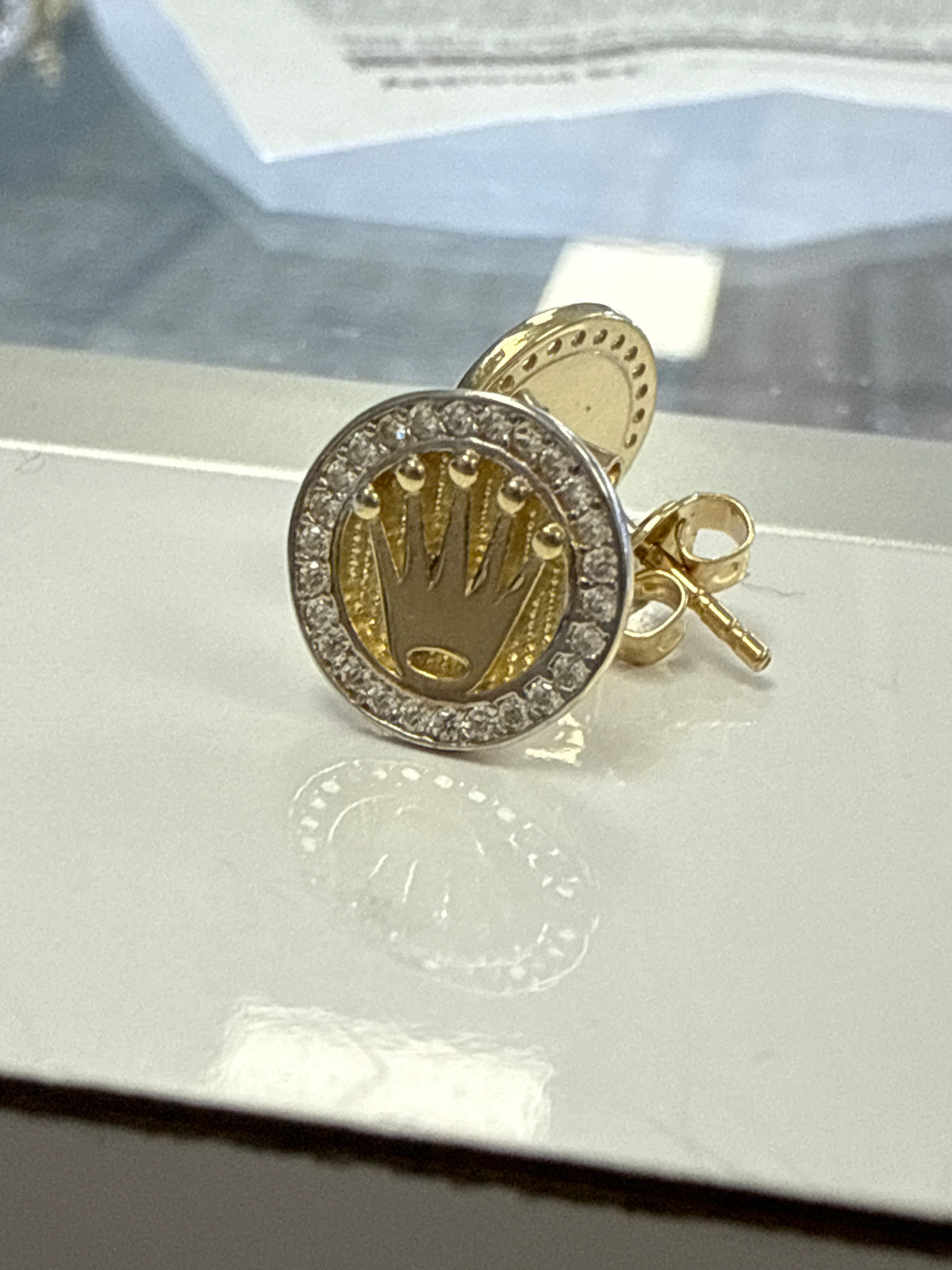 14k earrings crown 15 añera rolex