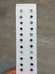Silver colored earrings