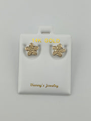 14k gold flower earrings