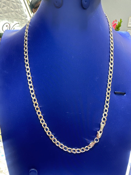 14k Necklace cuban style plain  18” 5mm