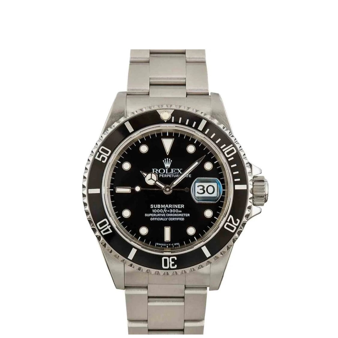 Rolex Submariner 40mm Date Black Dial & Bezel Stainless Steel Watch 16610