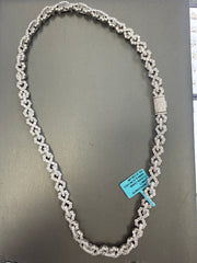 Silver 925 with Moissanite necklace 22” 10mm