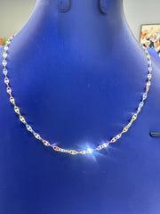 14k tri-colored necklace gucci mirror chocker style 18”