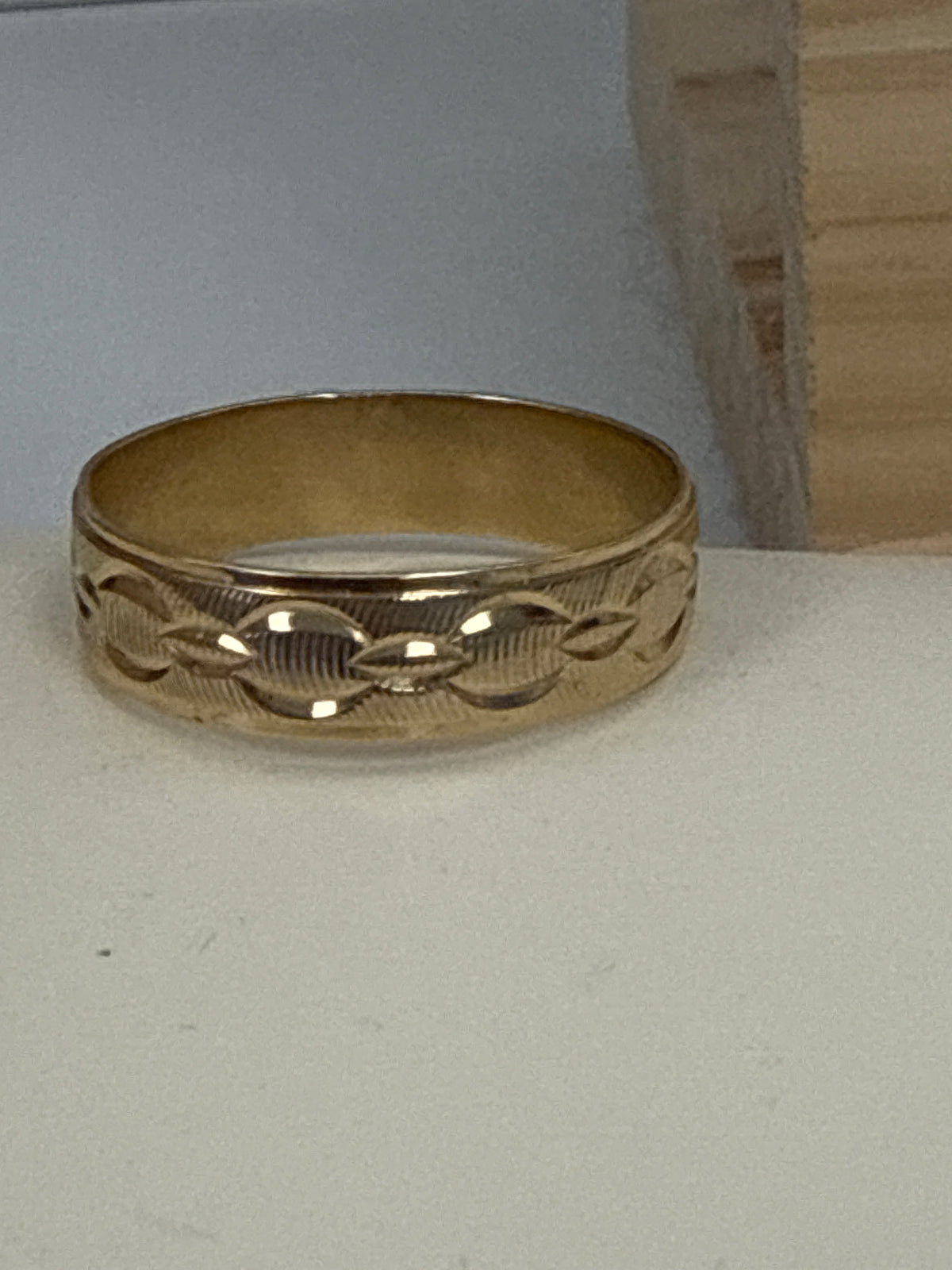 14k band aro with design size #10 6mm