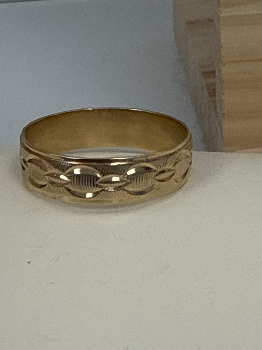 14k band aro with design size #10 6mm