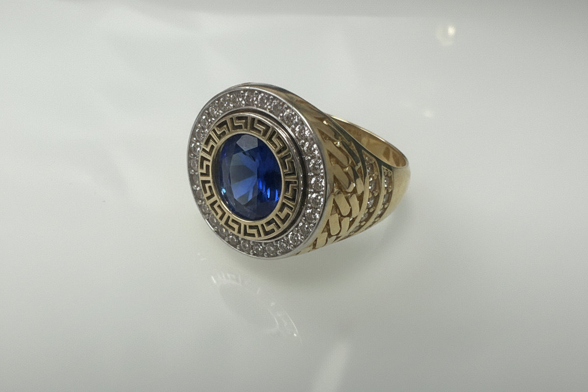 14k ring black round onix