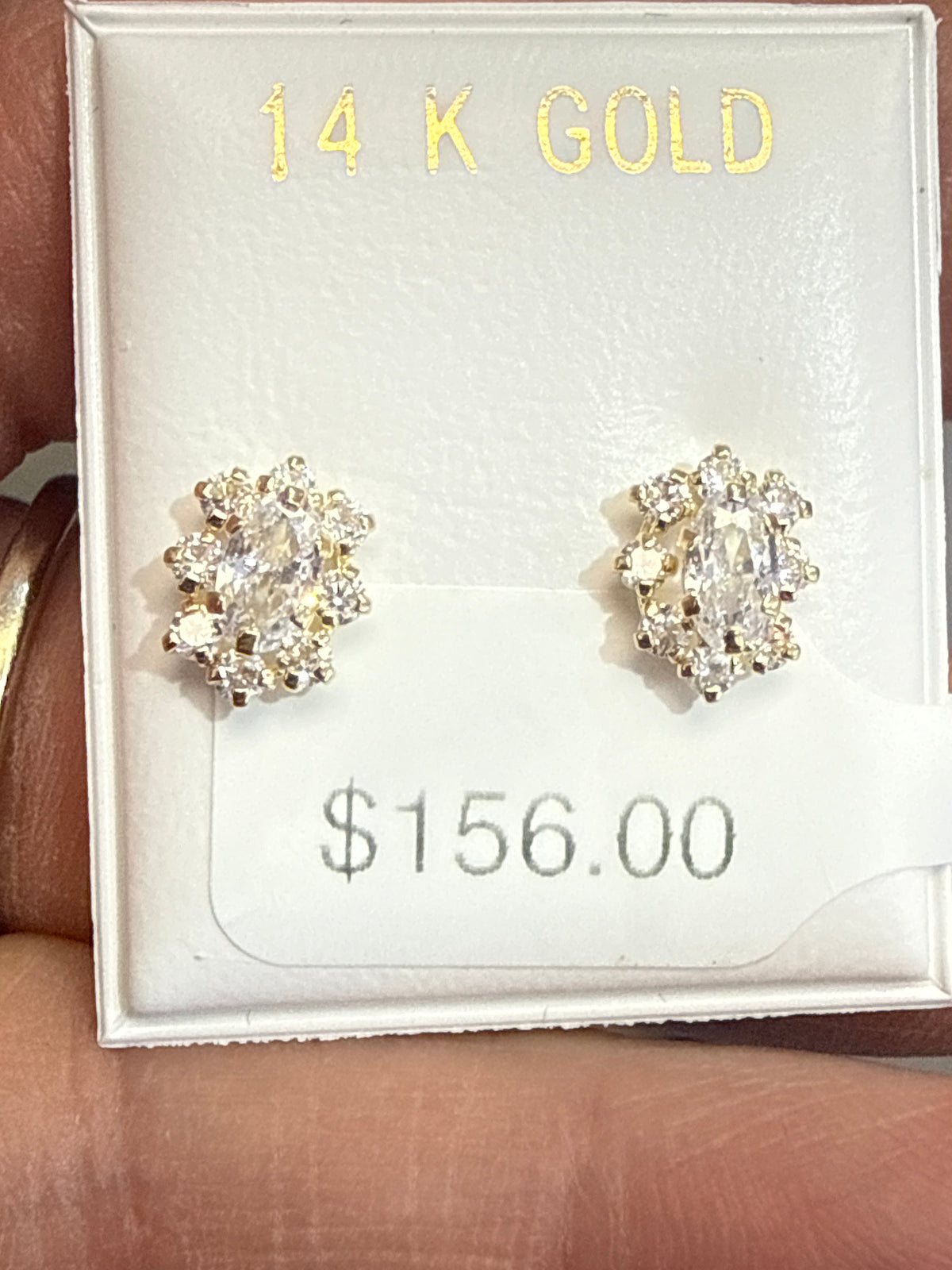 14k flower stone screwed back