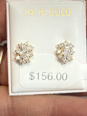 14k flower stone screwed back