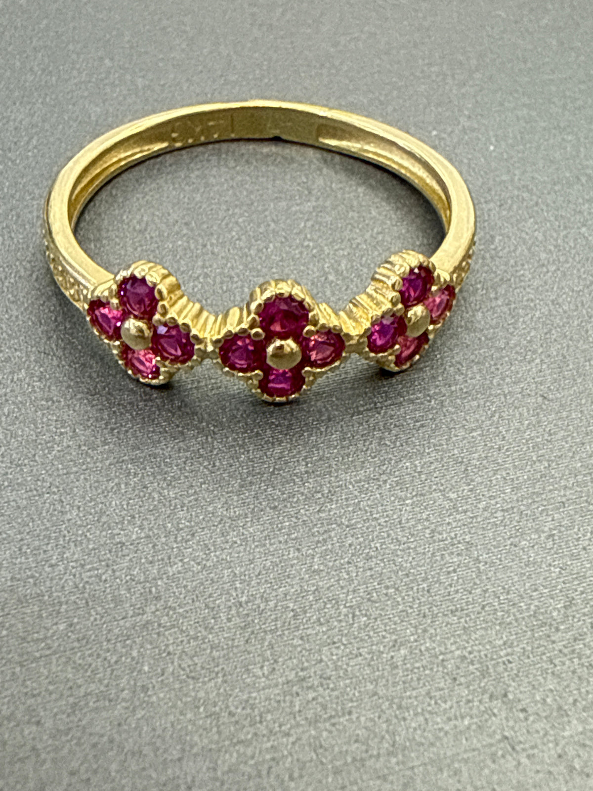 14k white & pink stones