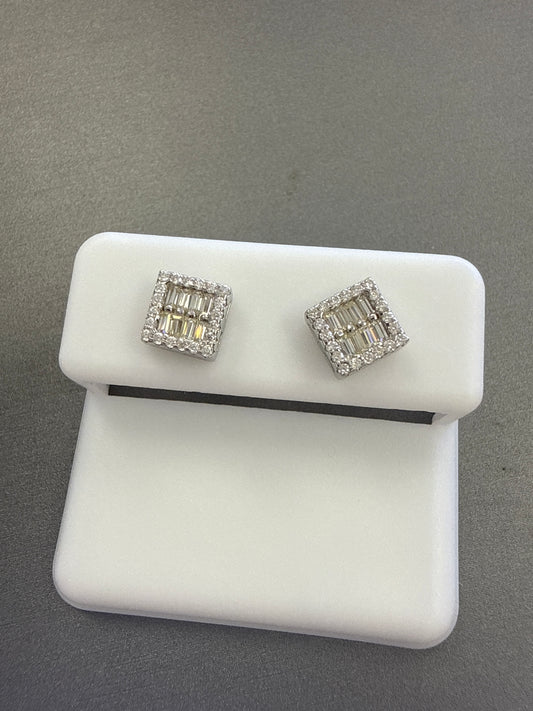 Silver 925  earring moissanite