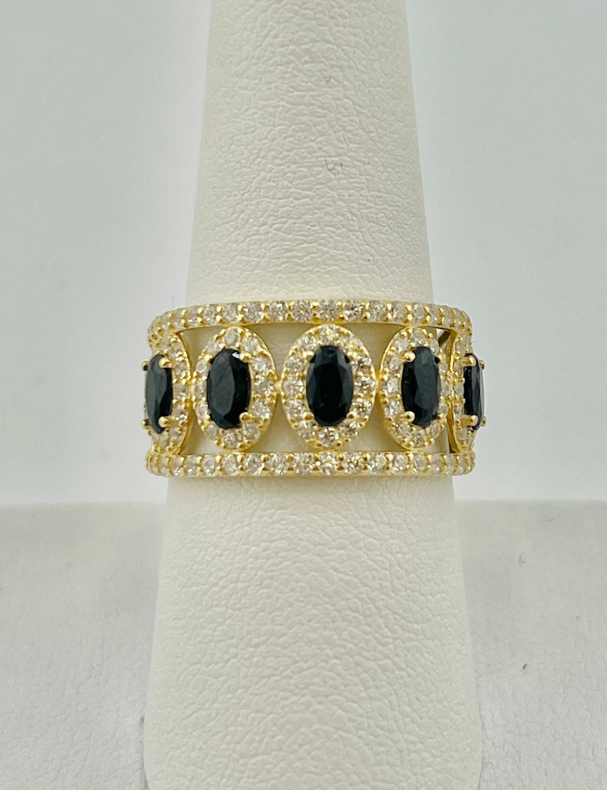 14k ring with black stones