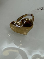 10k big hollow heart ring 3.22g