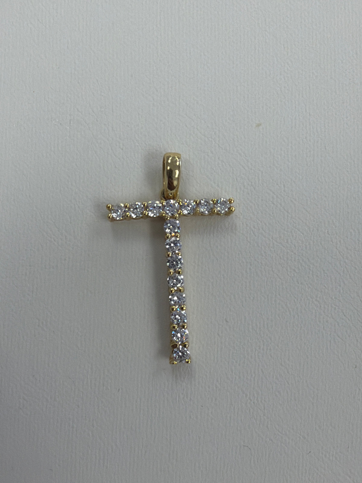 14k letter T pendant with Cz’s stones