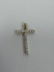 14k letter T pendant with Cz’s stones