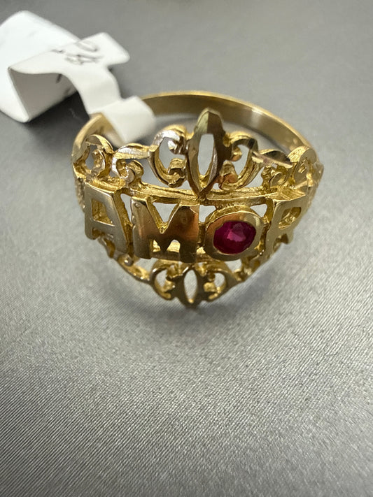 14k white & pink stones