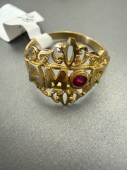 14k white & pink stones