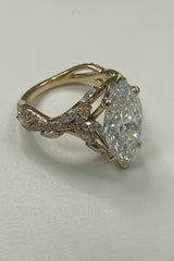 14k diamond engagement ring marquese brilliant lab grown diamond 4.02CT