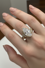14k diamond engagement ring marquese brilliant lab grown diamond 4.02CT
