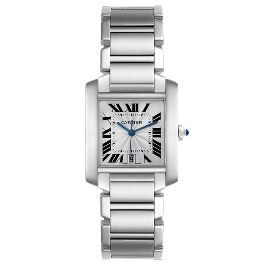 Cartier Tank Francaise Large Automatic Steel Mens Watch W51002Q3