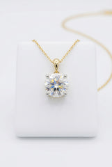 14k Necklace with 2.00 ct round diamond pendant