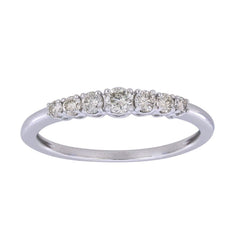 LADIES BAND 0.25CT ROUND DIAMOND 14K WHITE GOLD