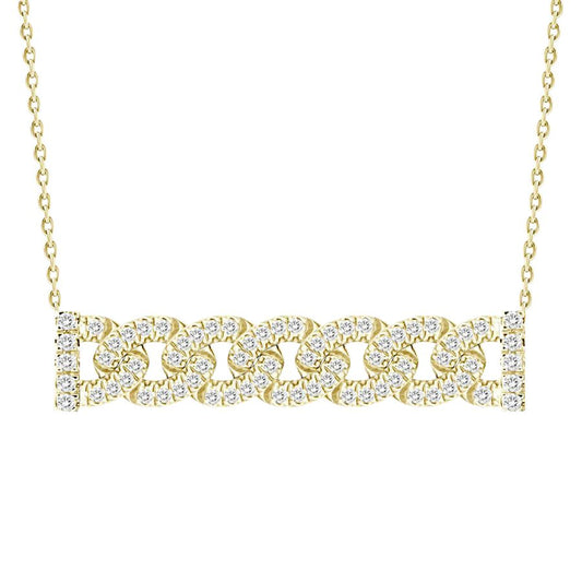 LADIES NECKLACE 0.25CT ROUND DIAMOND 10K YELLOW GOLD