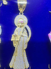 14k Religious pendant santa muerte