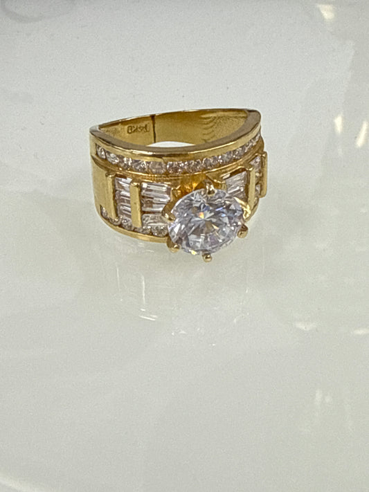 14k round  stone round engagement moissanite stone