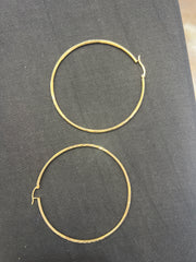 14k Earring big hoop diamond cut 2 3/4 mm
