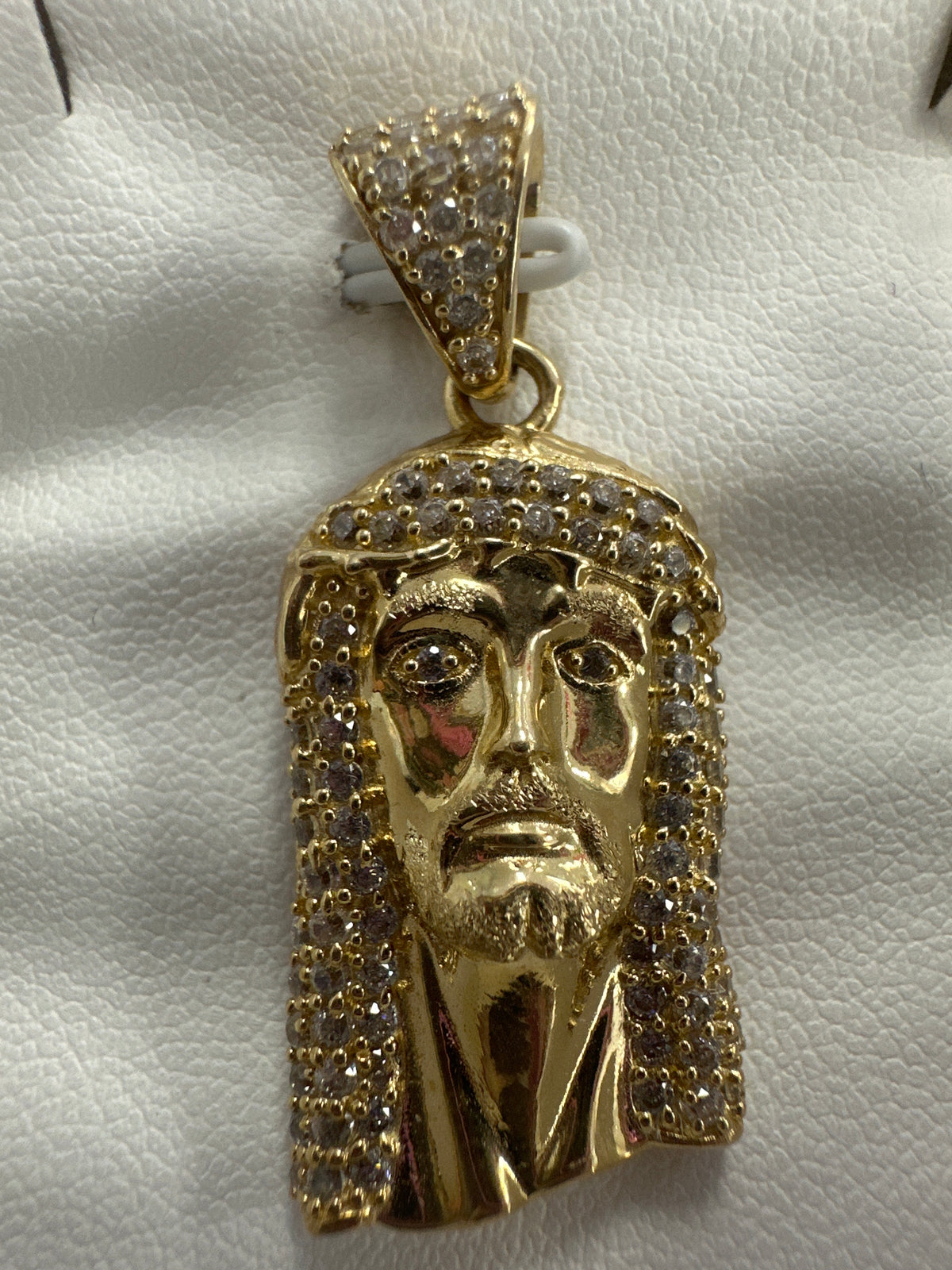 14k Jesus pendant w/ stones 4.9g
