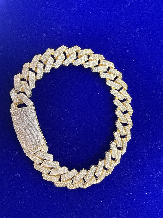 14k Monaco bracelet with stones