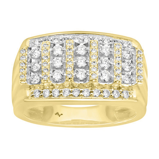 MEN'S BAND 1.00CT ROUND DIAMOND 10K YELLOW GOLD