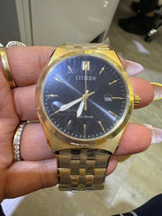 Citizen eco drive corso min Crystal date blue Bm7333-85E black dial