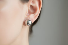 14k Earrings ball white gold