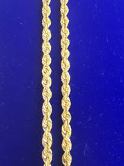 14k yellow gold rope necklace chain 22” 3.8mm 6.66g