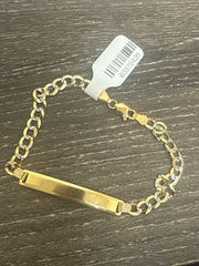 14k bracelet cuban link ID plain