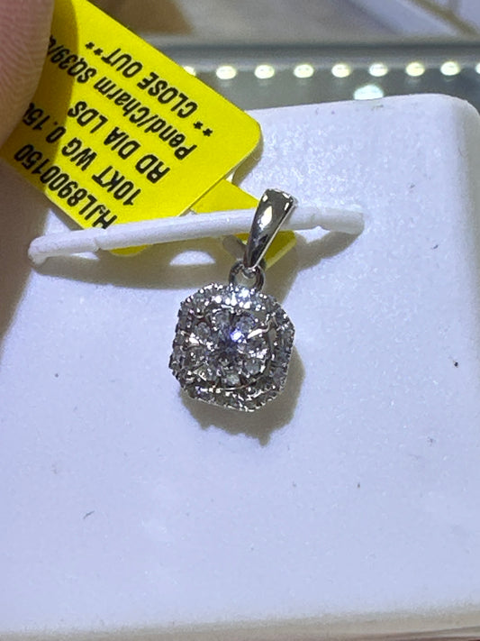 10k diamond pendant white gold