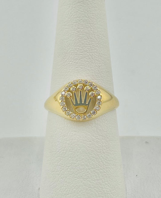 14k crown ring with stones