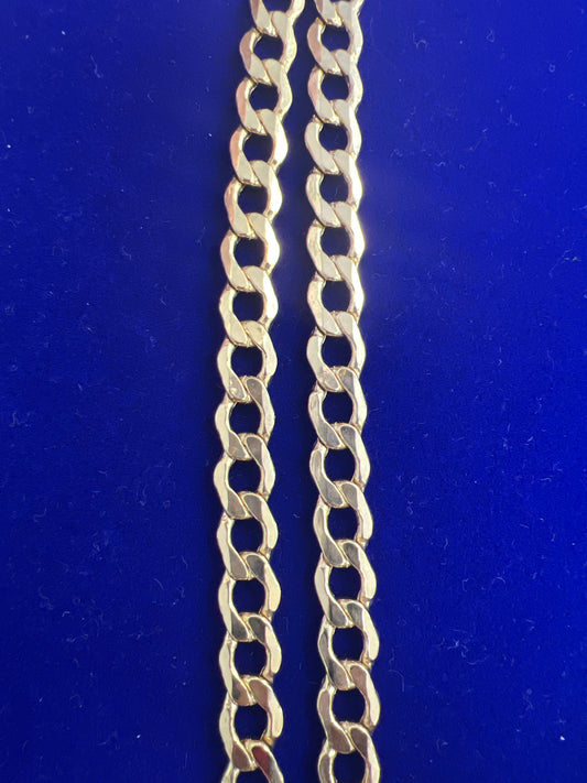 10k Necklace cuban style plain  24” 14.73g 6.7mm