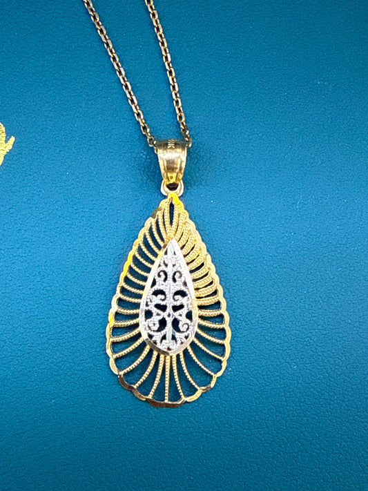 14k necklace swan 16”