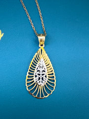 14k necklace swan 16”