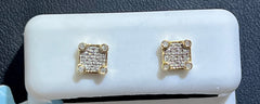 Diamond square Earring 0.16ct 14k