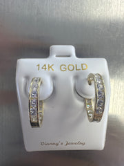 14k hoop earrings with stones cz