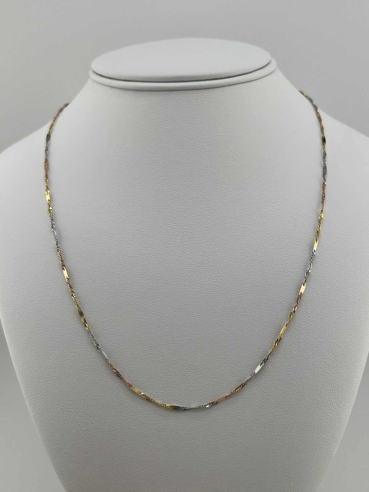 14k 3 color rope necklace 20”