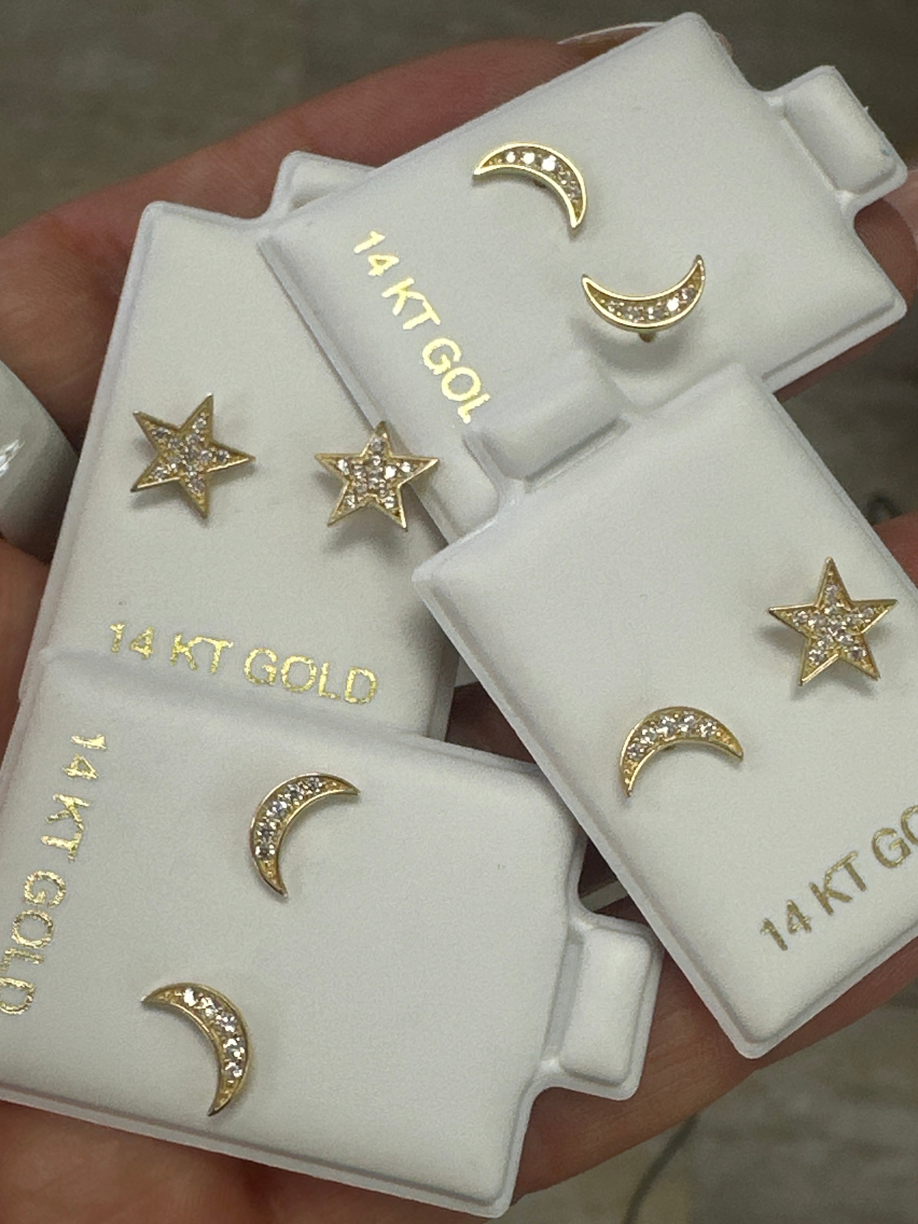 14k Baby earing luna mon