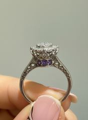 14k ring 2 duo set white gold ring matrimonio engagement