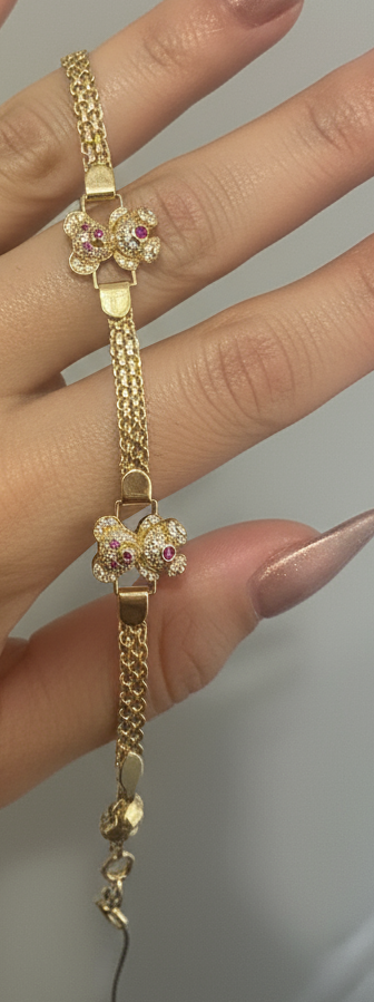 14k bracelet monaco teddy bear